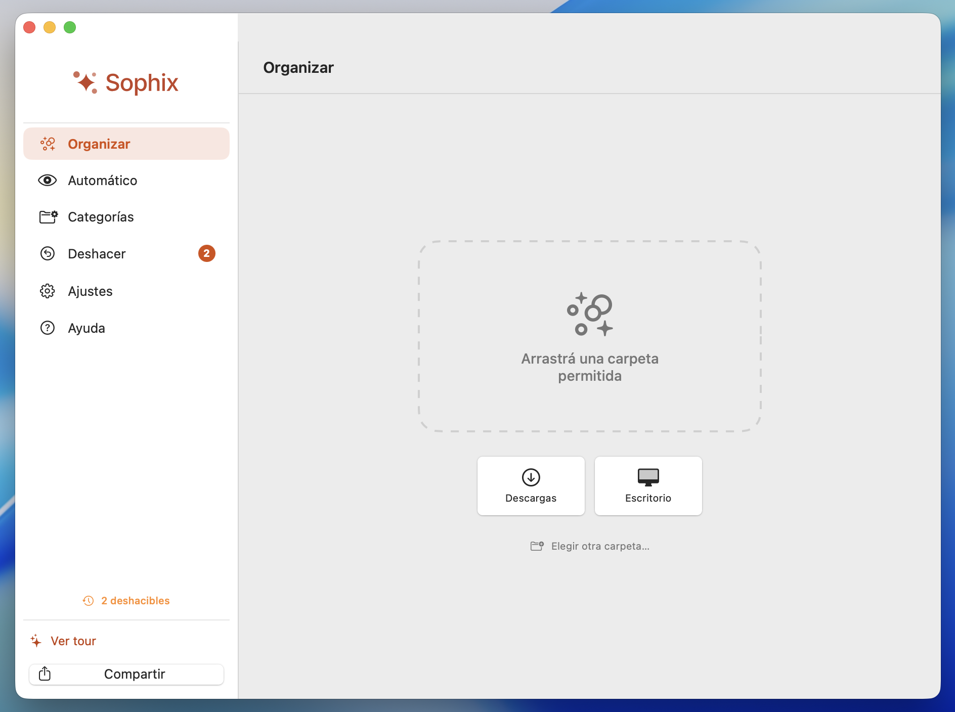 Sophix — Organizar